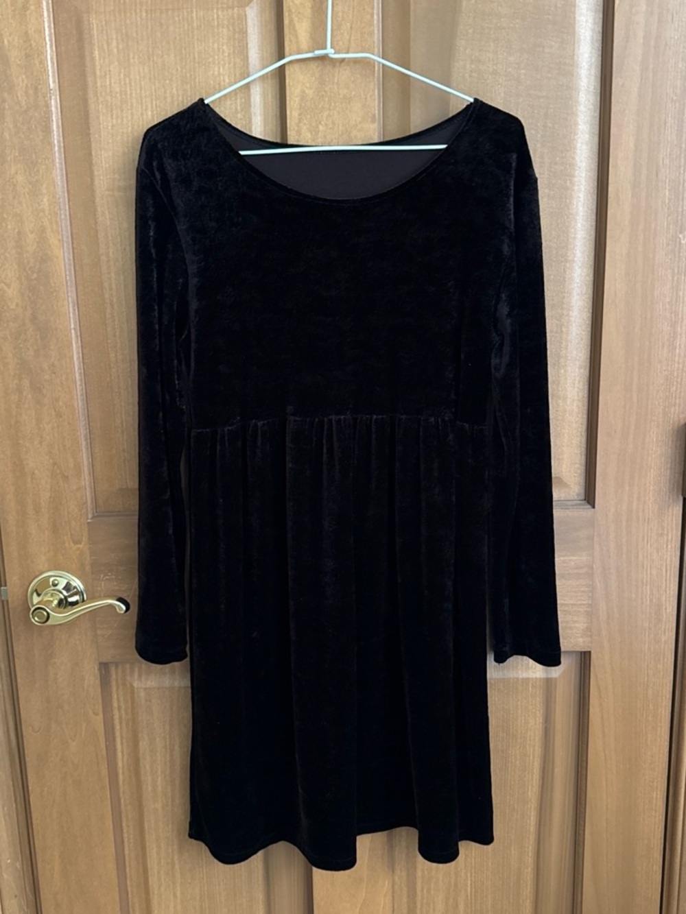 Girl Velvet Long-Sleeve Dress
